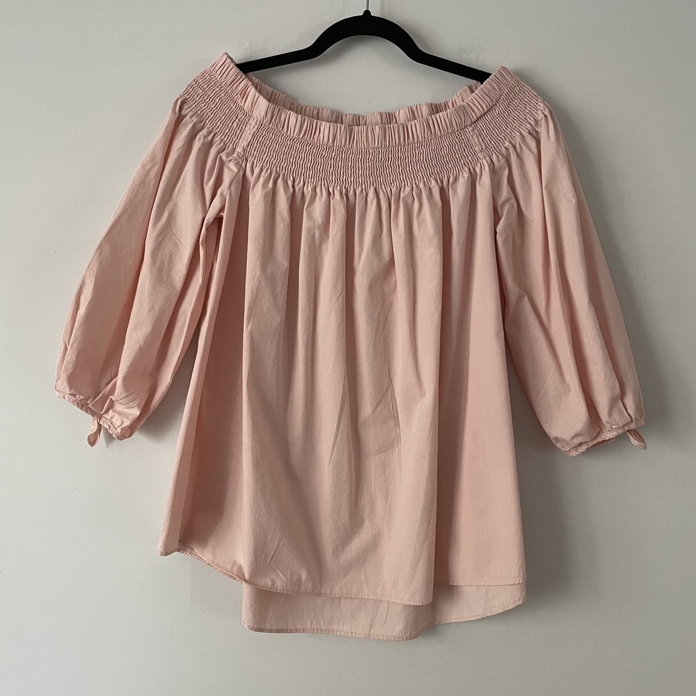 Pomander Place Inslee Off the Shoulder Blouse Pink Size M Bow Feminine Coquette